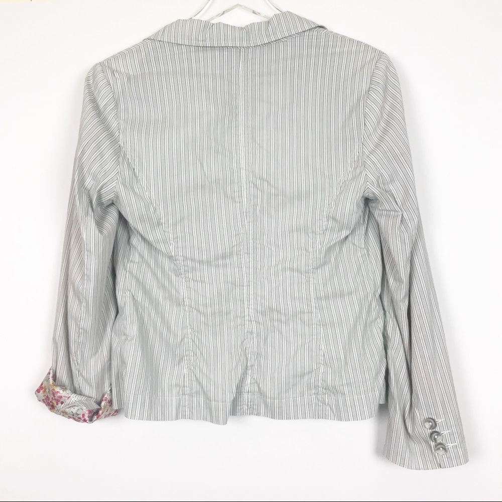 CAbi Striped Blazer with Floral Cuff Lining - Picture 6 of 7